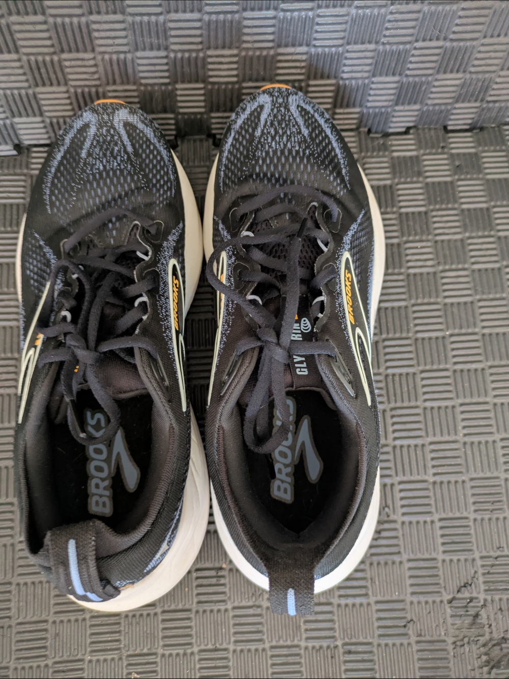 Brooks Glycerin 22 Shoes Mens Size 10.5 D Wide Black Country Blue Orange Pop - Picture 6 of 8